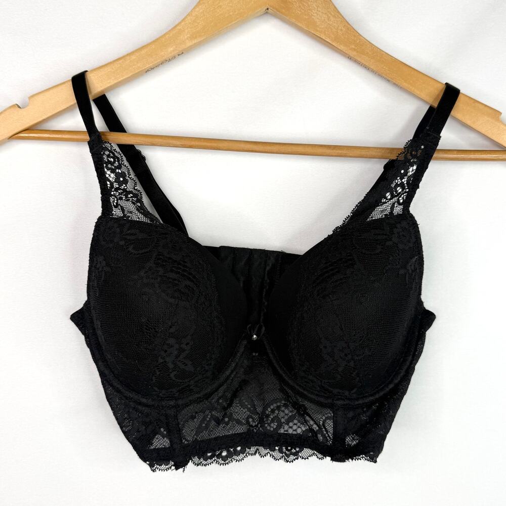 Parfait Black Lace Longline Bra 34C